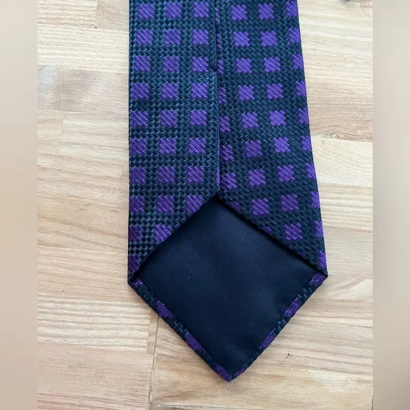Charvet Designer 100% Silk Tie in a Beautiful Purple and Black Color